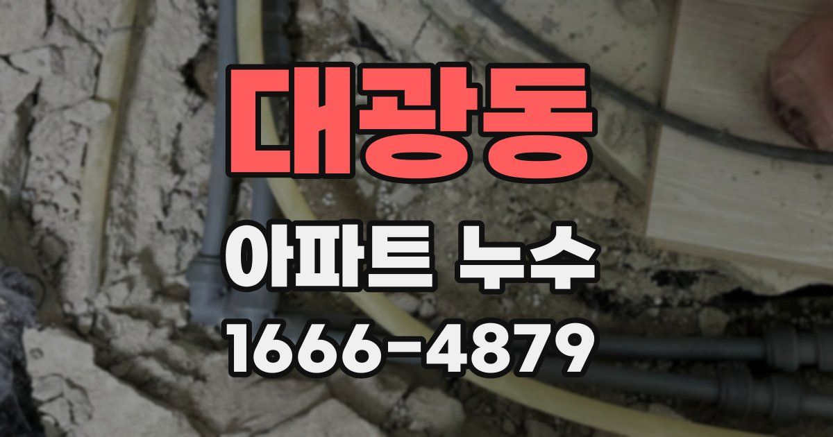 대광동 아파트 누수