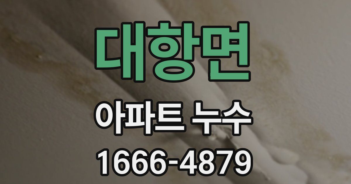 대항면 아파트 누수