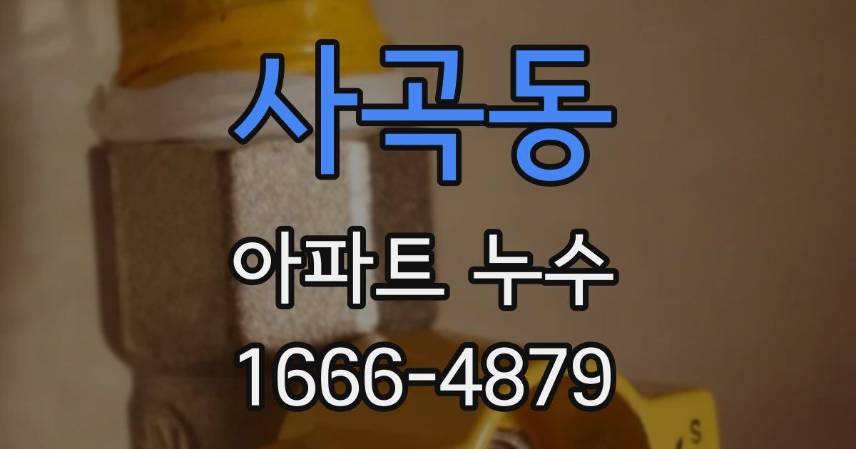 사곡동 아파트 누수