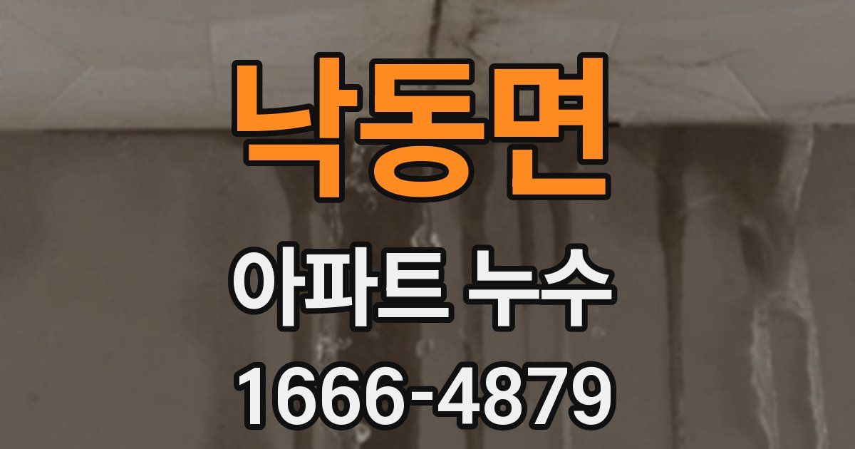 낙동면 아파트 누수