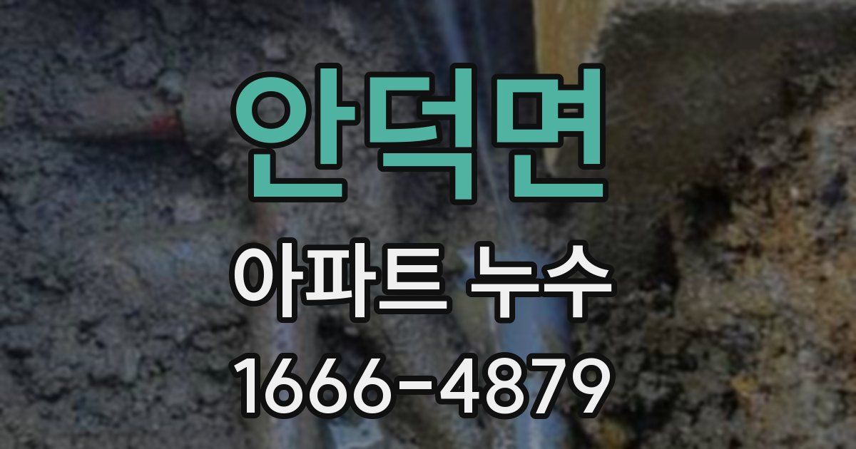 안덕면 아파트 누수