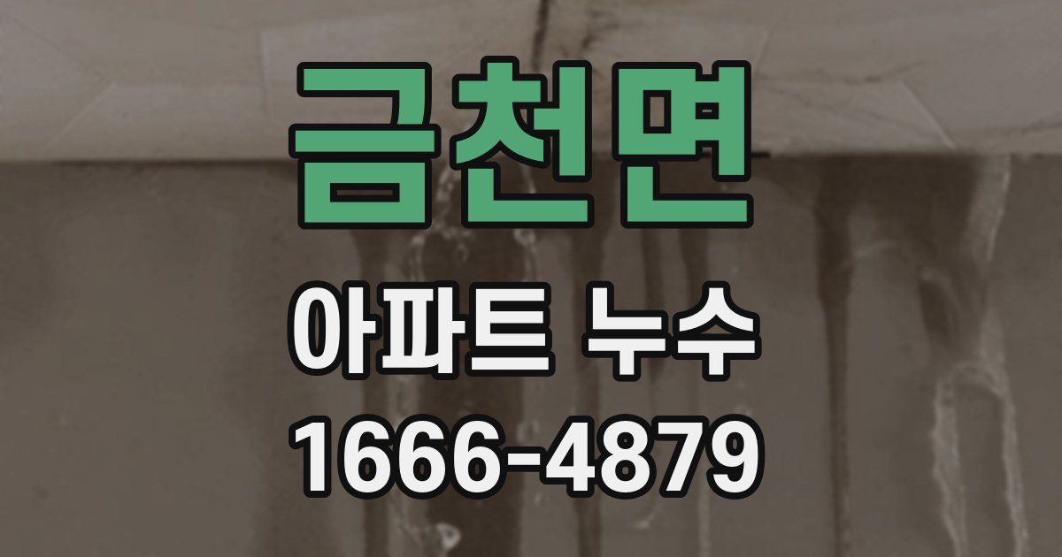 금천면 아파트 누수