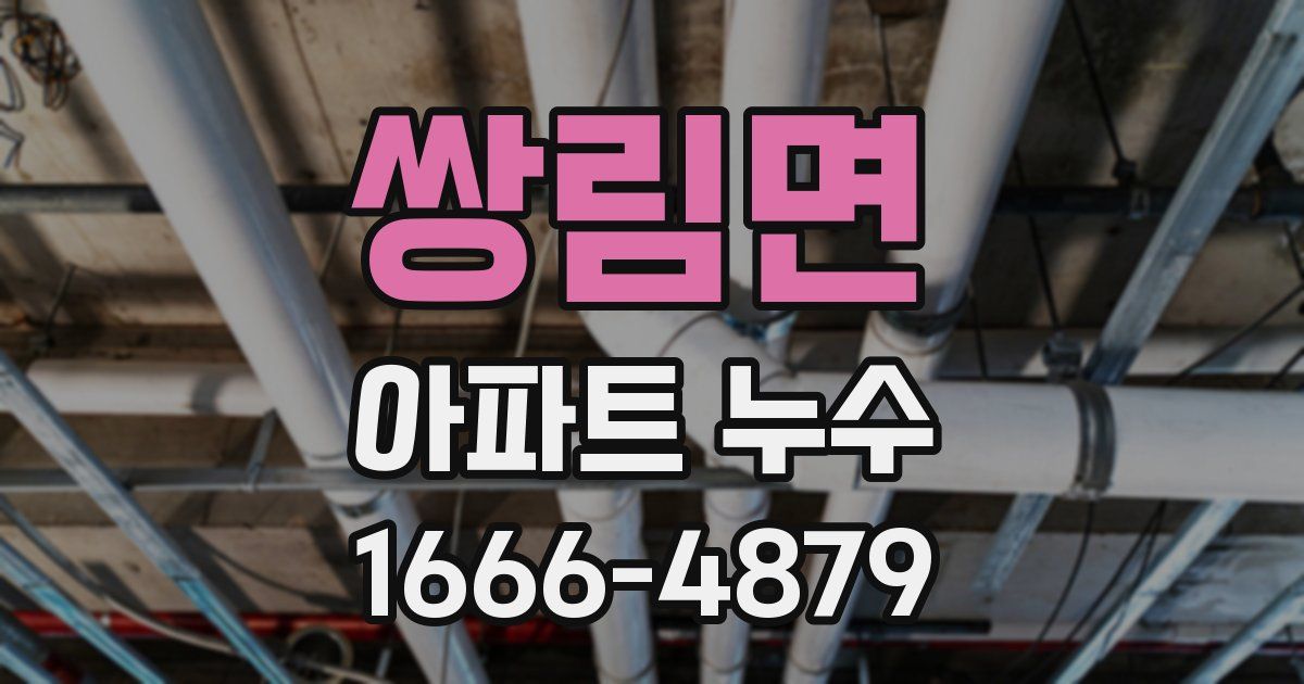쌍림면 아파트 누수