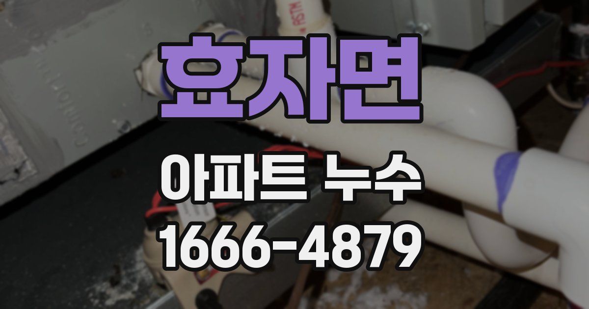 효자면 아파트 누수