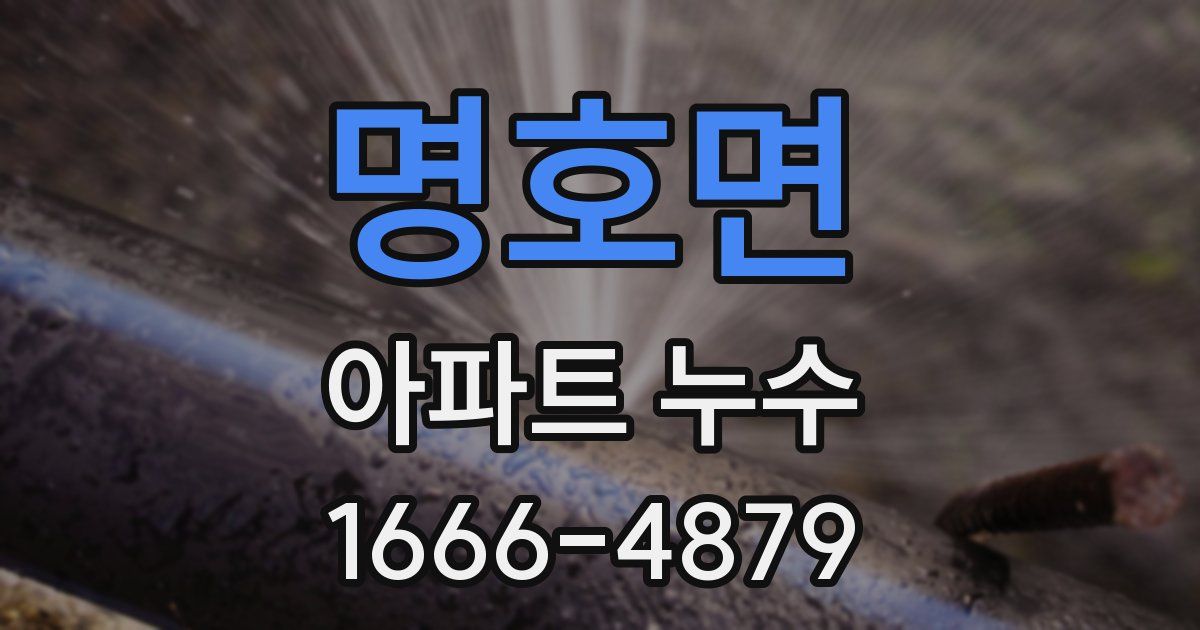 명호면 아파트 누수