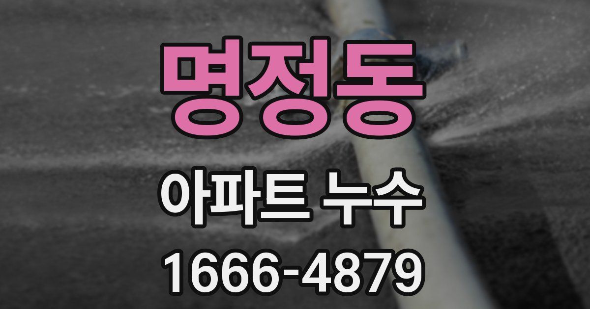 명정동 아파트 누수
