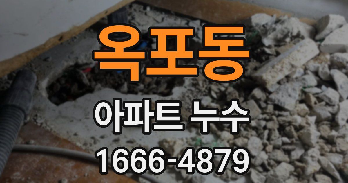 옥포동 아파트 누수