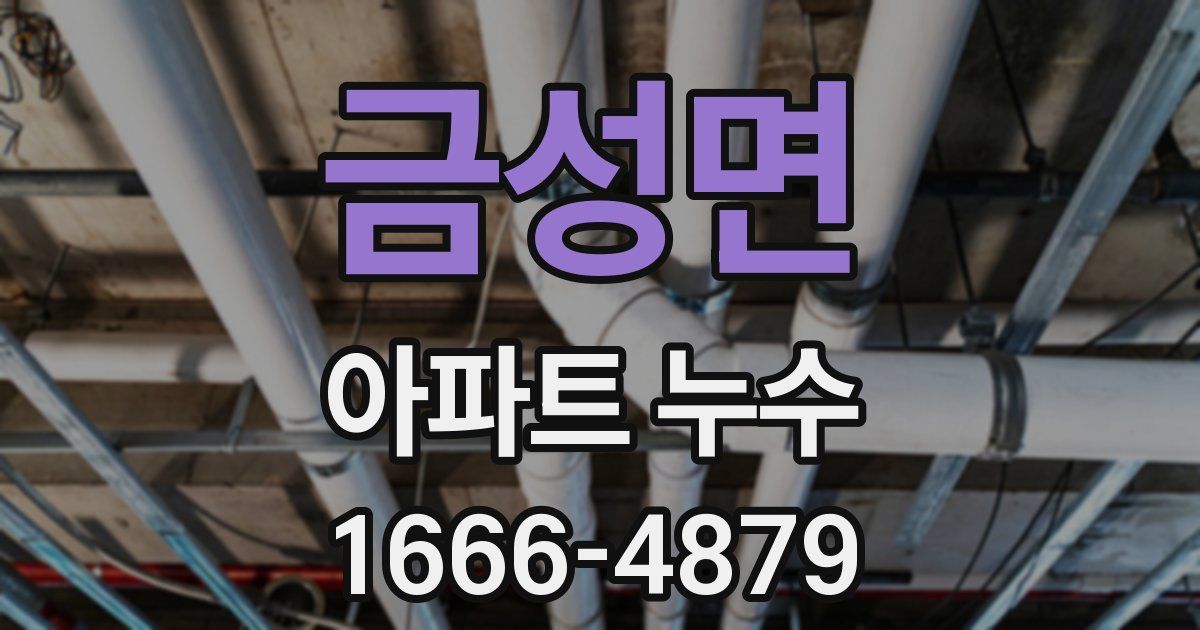 금성면 아파트 누수