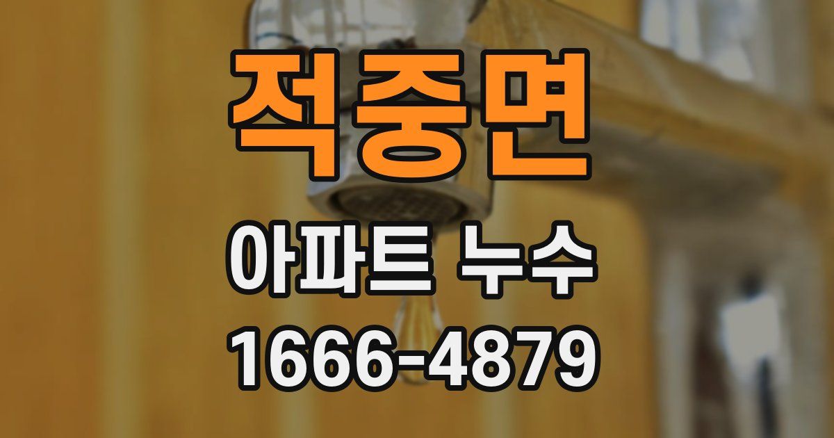 적중면 아파트 누수