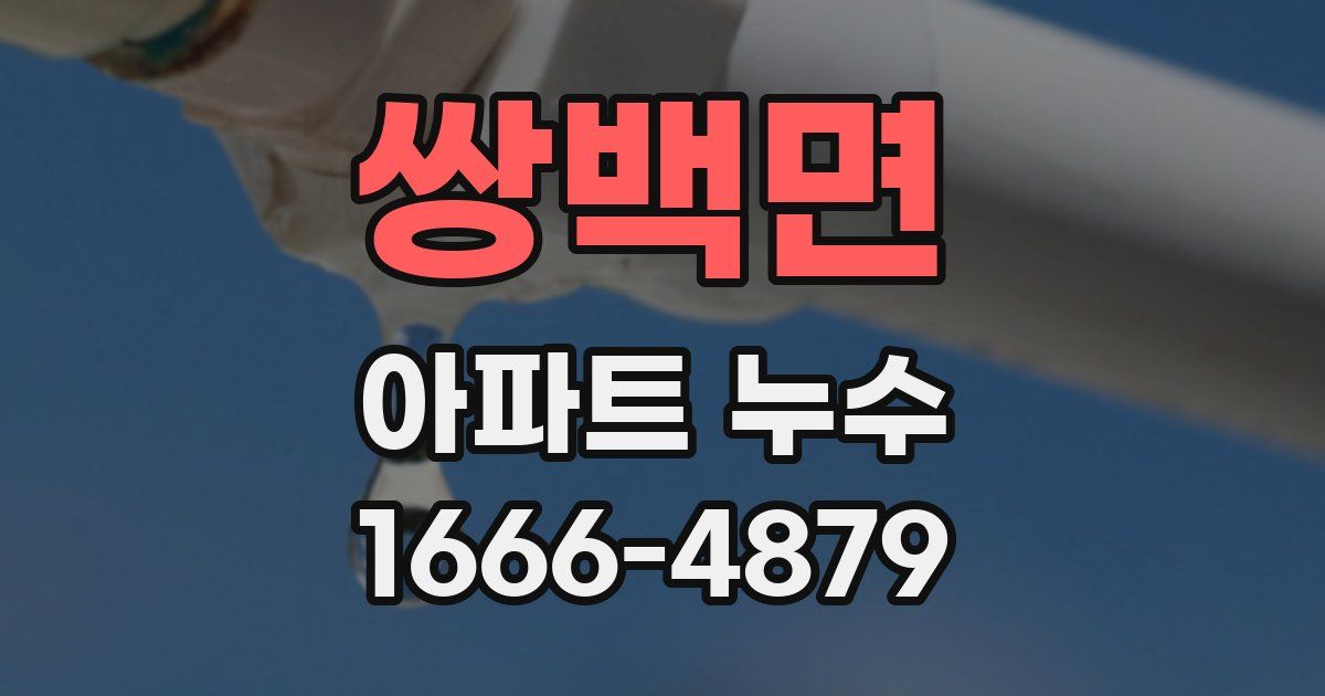 쌍백면 아파트 누수