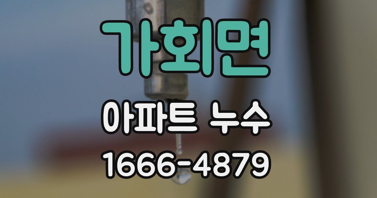 가회면 아파트 누수