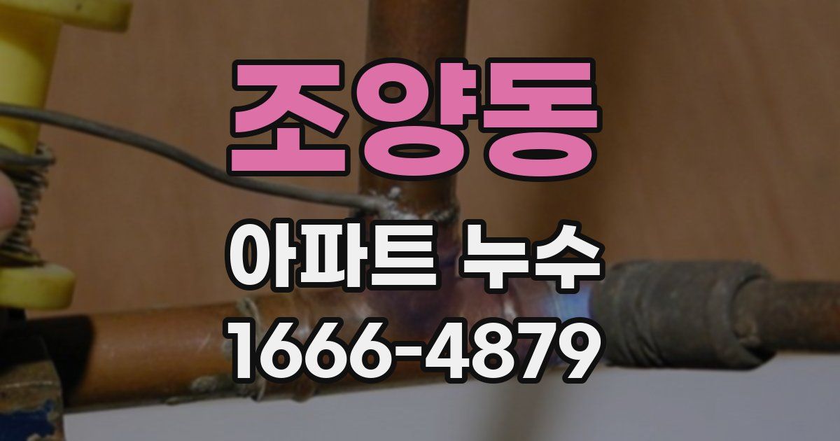 조양동 아파트 누수