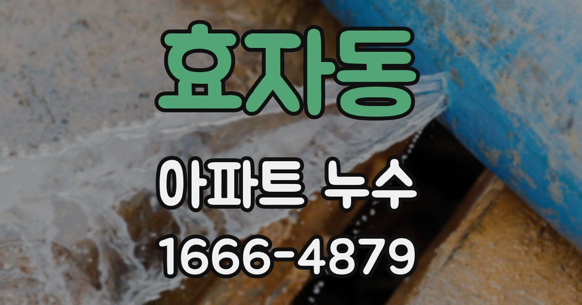 효자동 아파트 누수