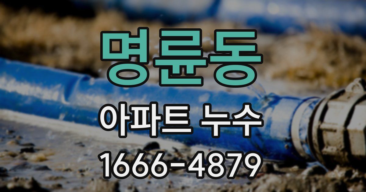 명륜동 아파트 누수