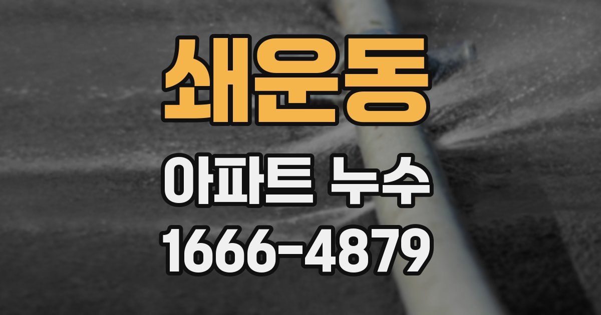 쇄운동 아파트 누수