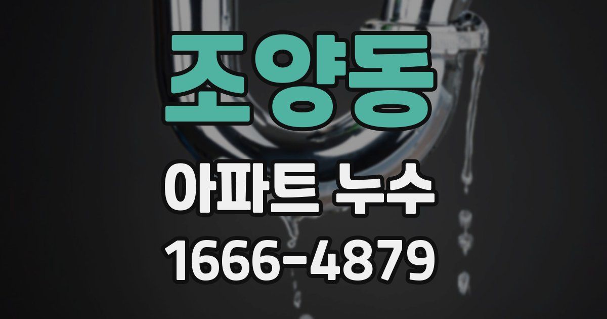 조양동 아파트 누수