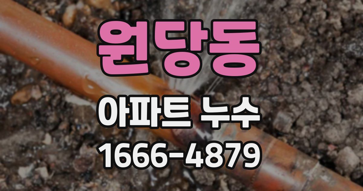 원당동 아파트 누수