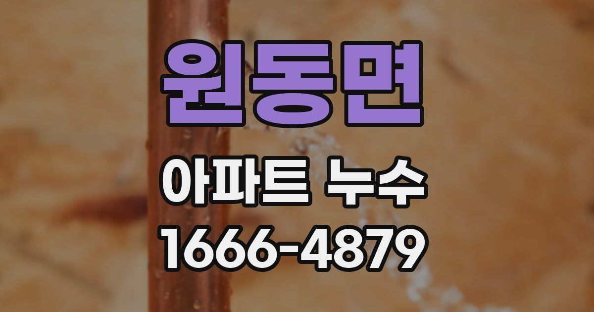 원동면 아파트 누수