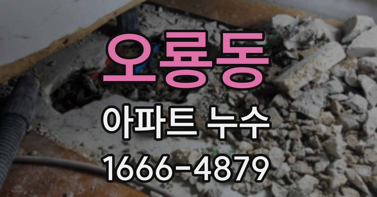 오룡동 아파트 누수
