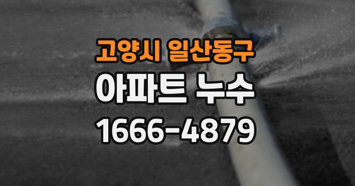 고양시 일산동구 아파트 누수