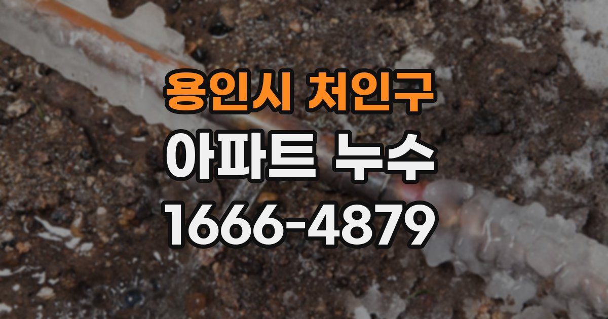 용인시 처인구 아파트 누수