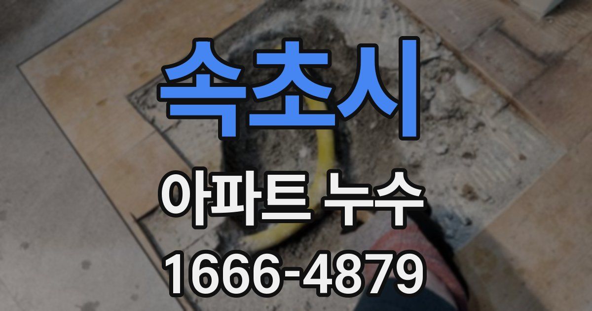 속초시 아파트 누수