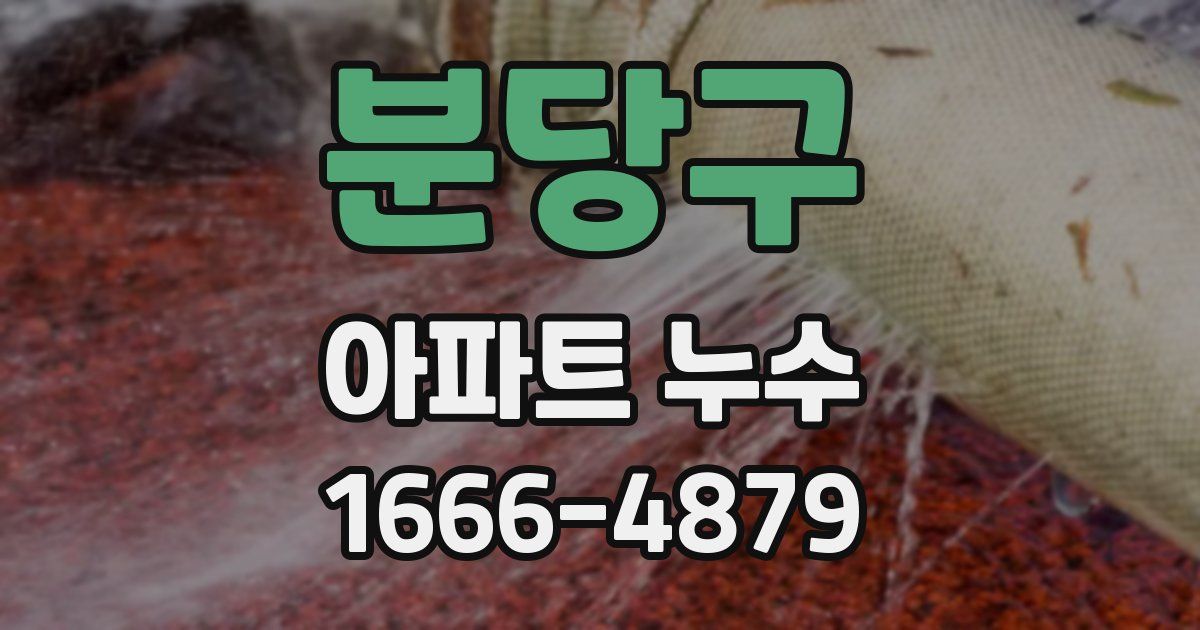 분당구 아파트 누수