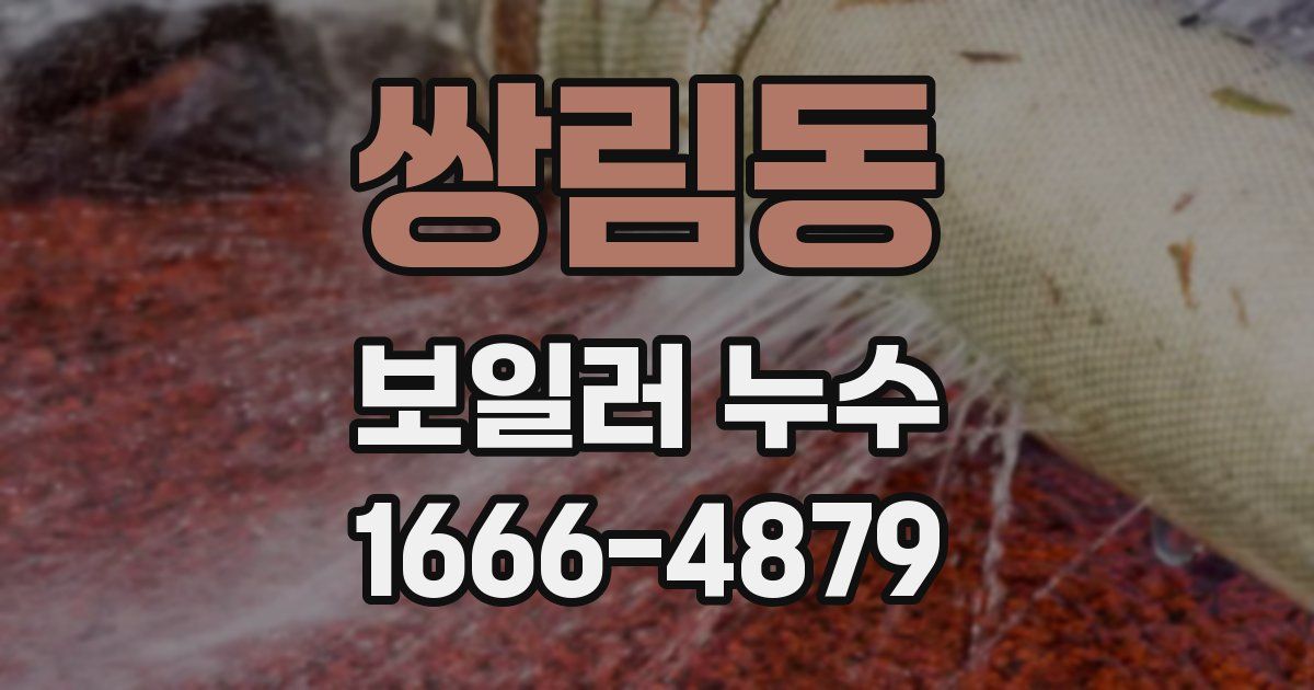 쌍림동 보일러 누수