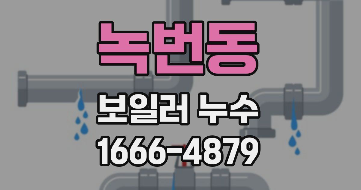 녹번동 보일러 누수