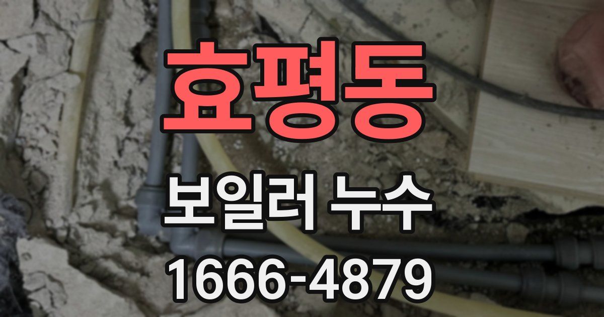 효평동 보일러 누수