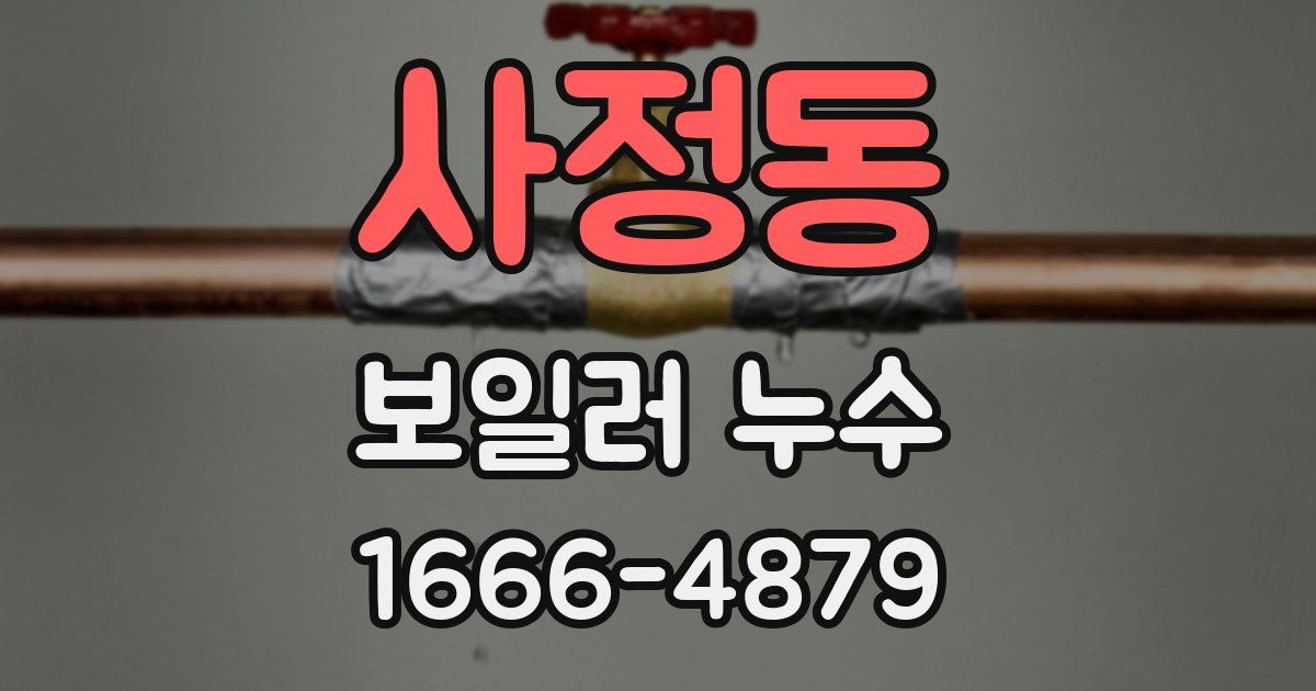사정동 보일러 누수