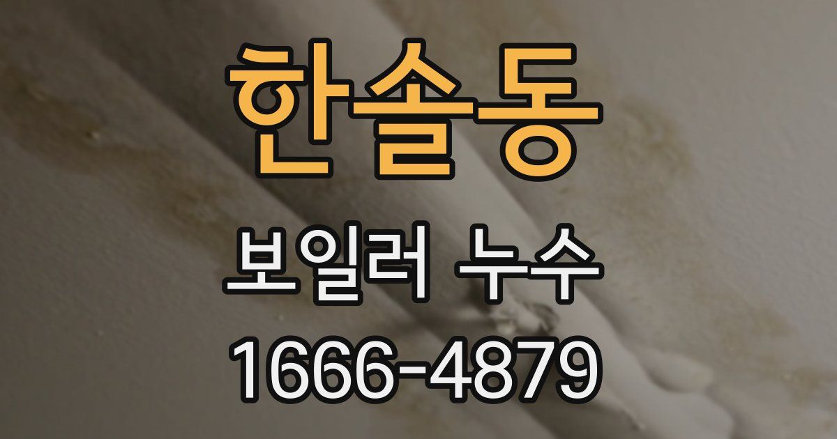 한솔동 보일러 누수
