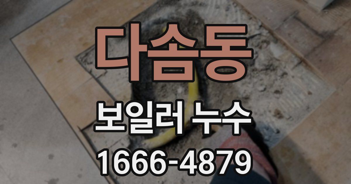 다솜동 보일러 누수