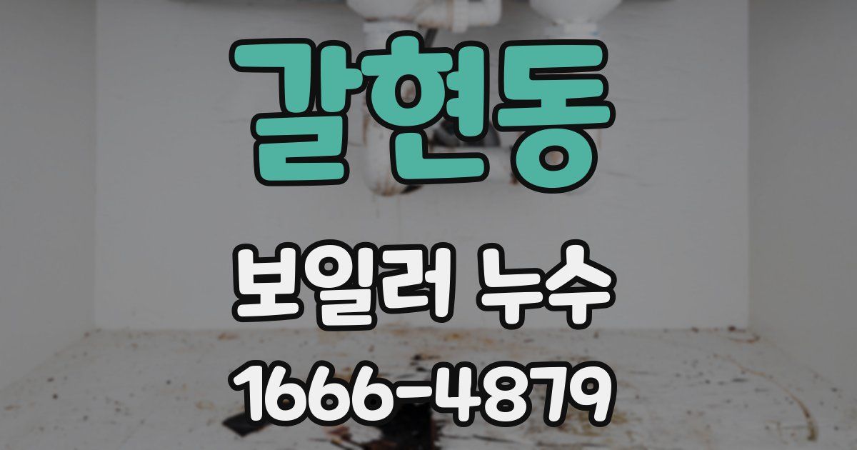 갈현동 보일러 누수
