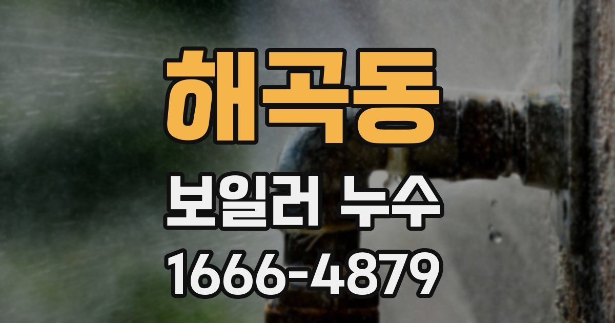 해곡동 보일러 누수