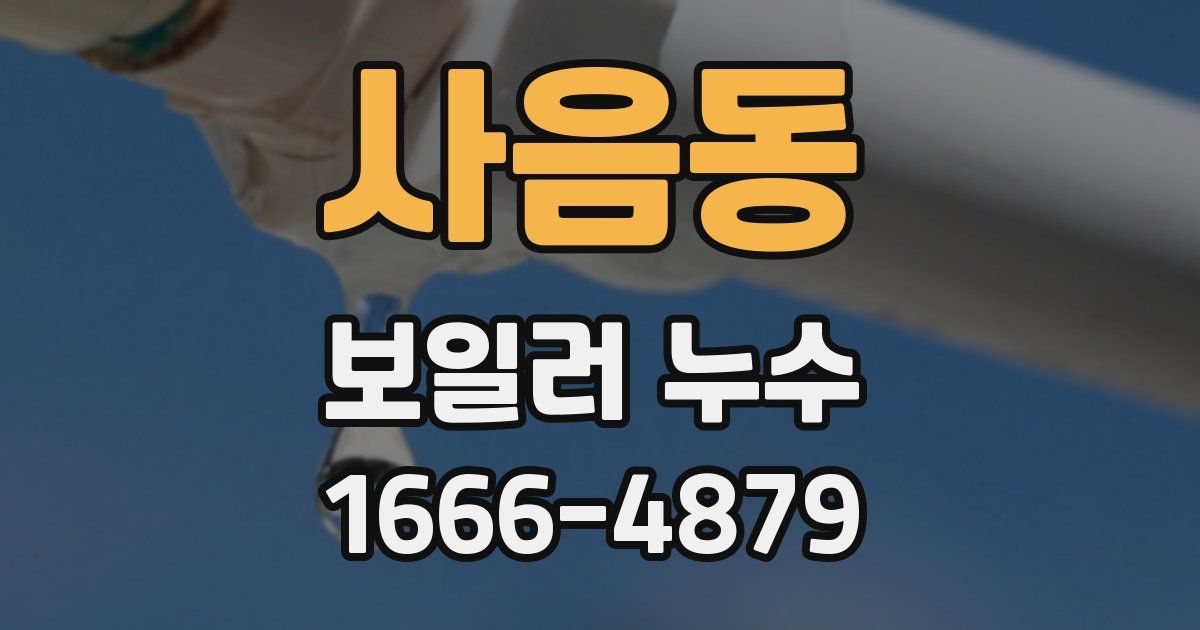 사음동 보일러 누수