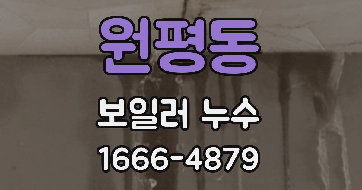 원평동 보일러 누수