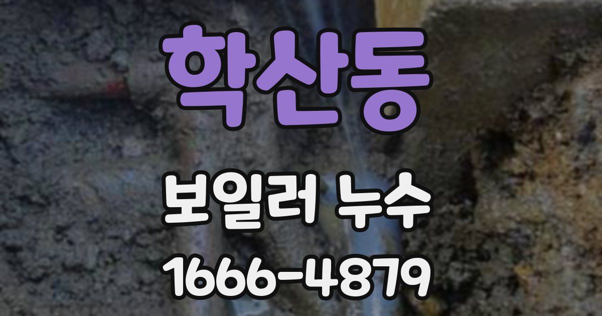 학산동 보일러 누수