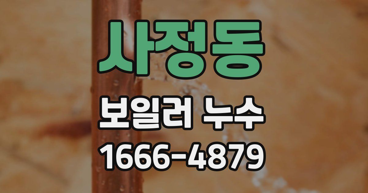 사정동 보일러 누수