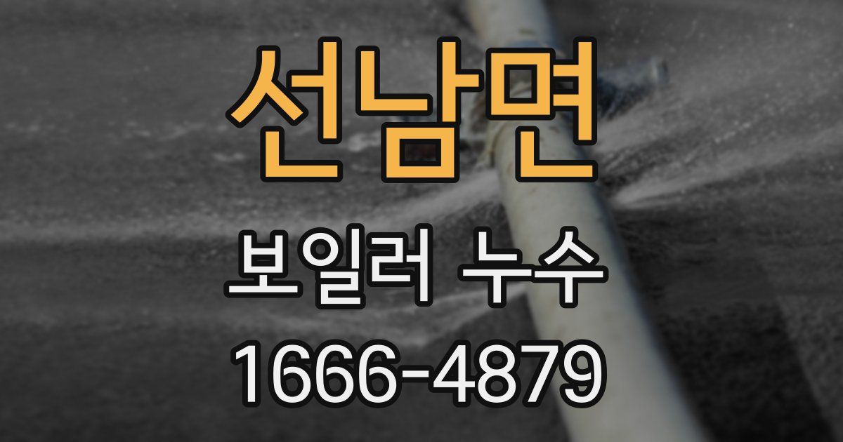 선남면 보일러 누수