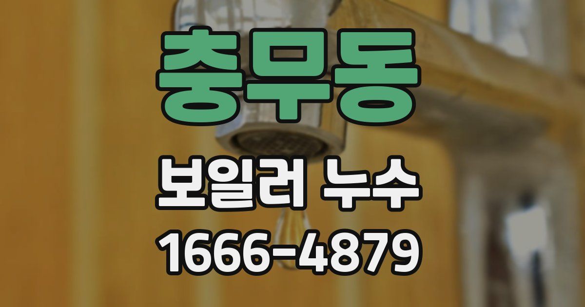 충무동 보일러 누수