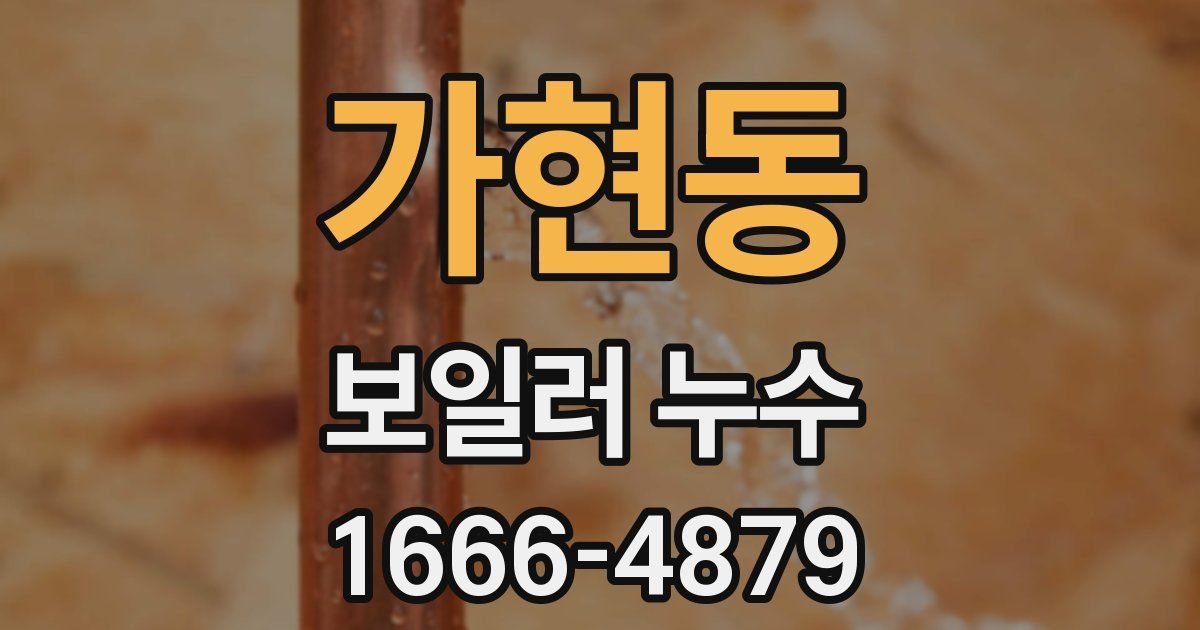 가현동 보일러 누수