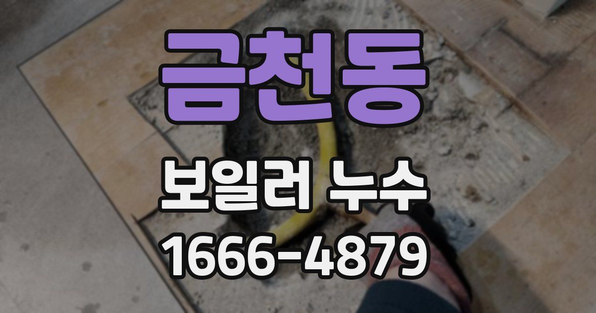 금천동 보일러 누수