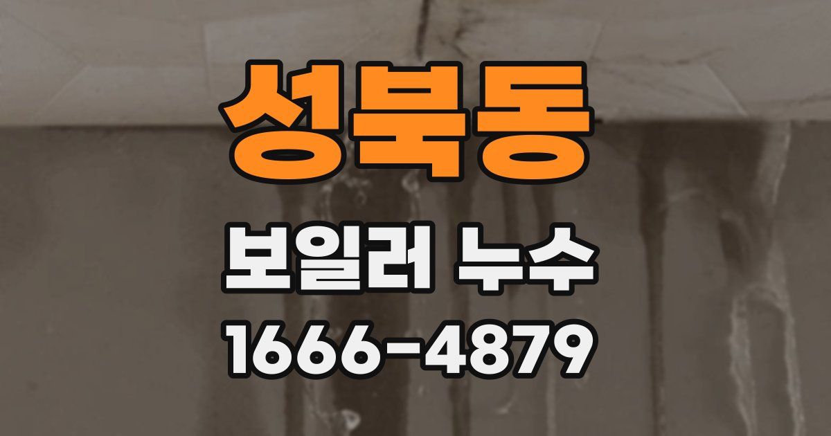 성북동 보일러 누수