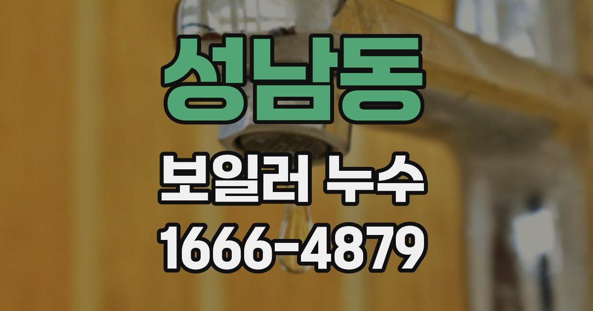 성남동 보일러 누수