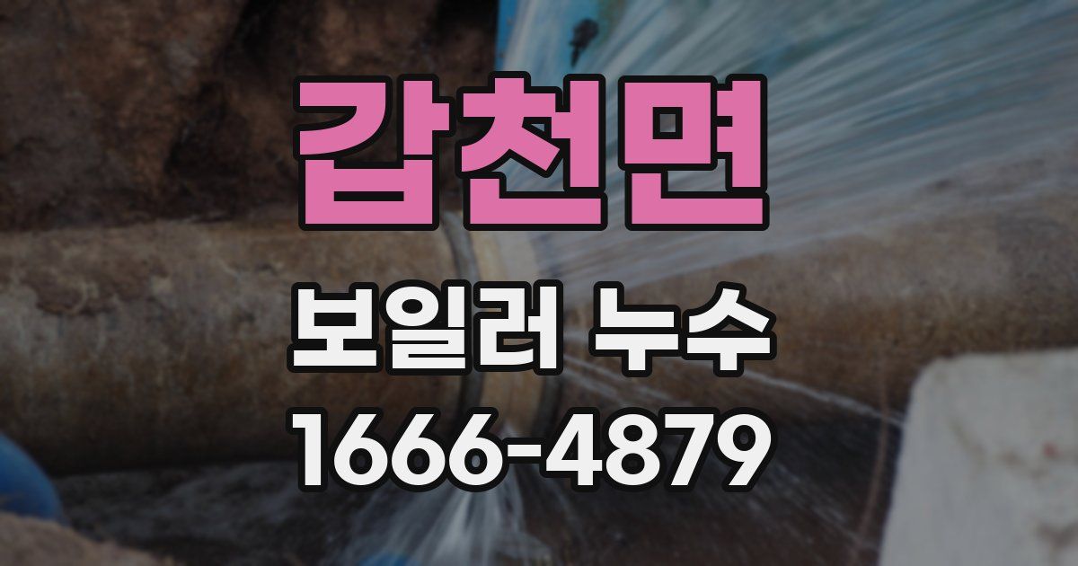 갑천면 보일러 누수