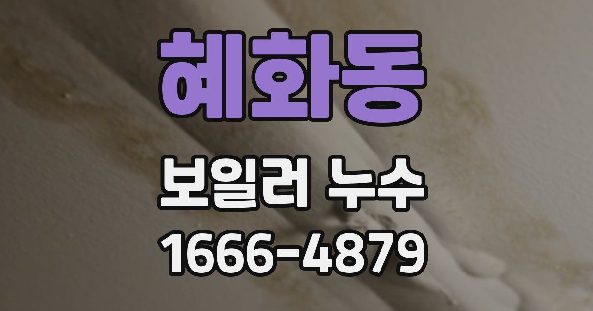 혜화동 보일러 누수