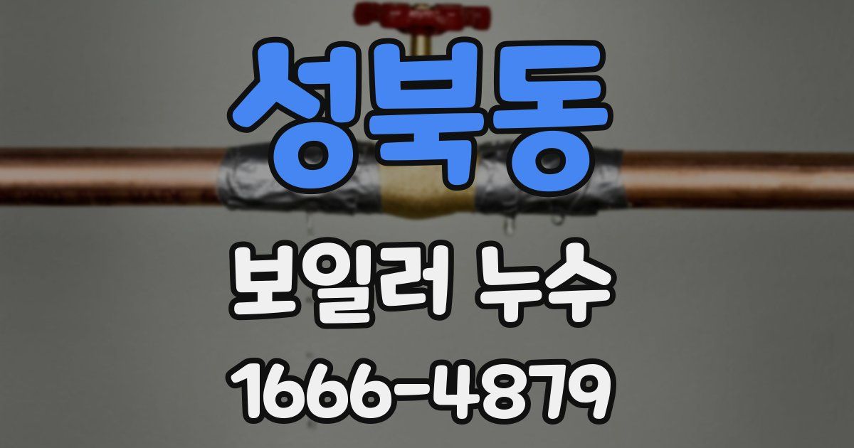 성북동 보일러 누수