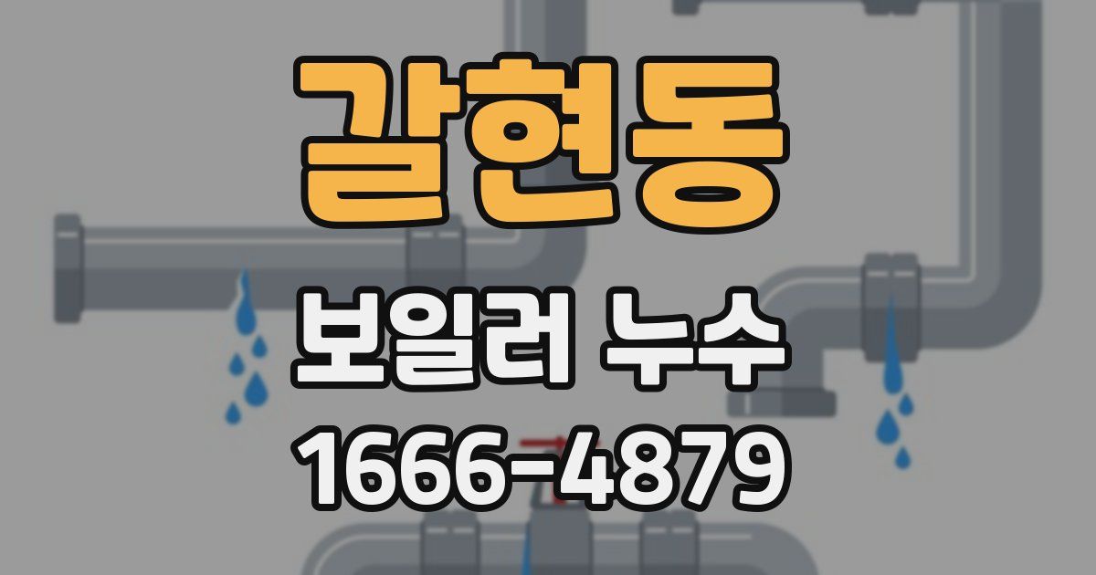 갈현동 보일러 누수