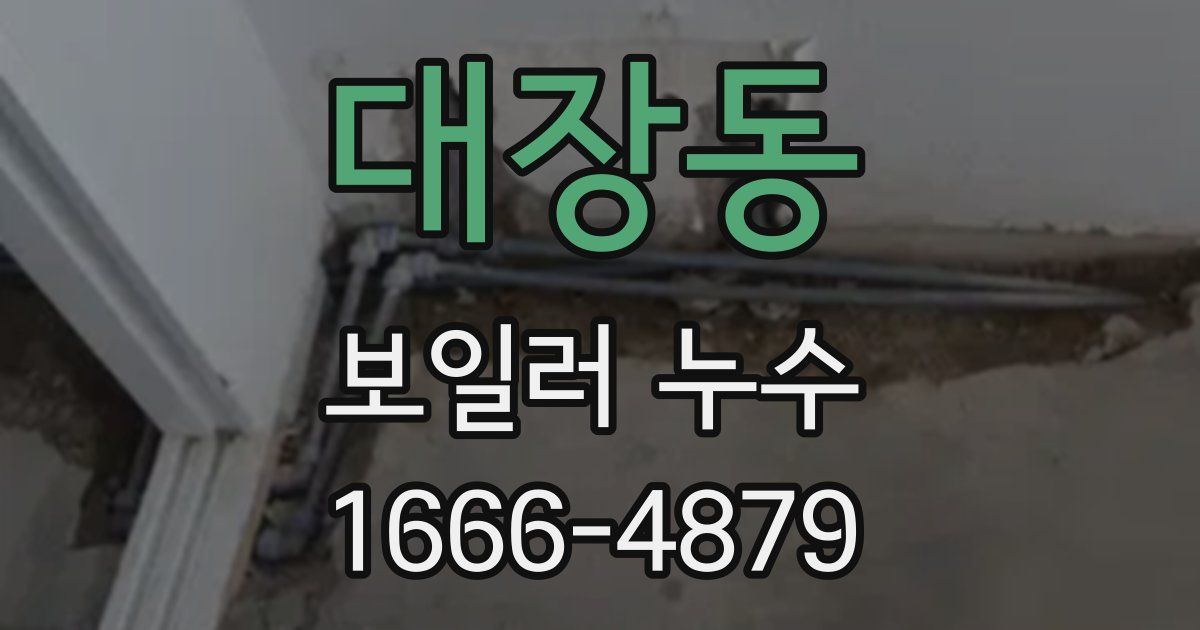 대장동 보일러 누수